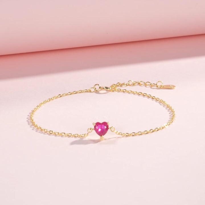 Radiant Rose Heart Bracelet