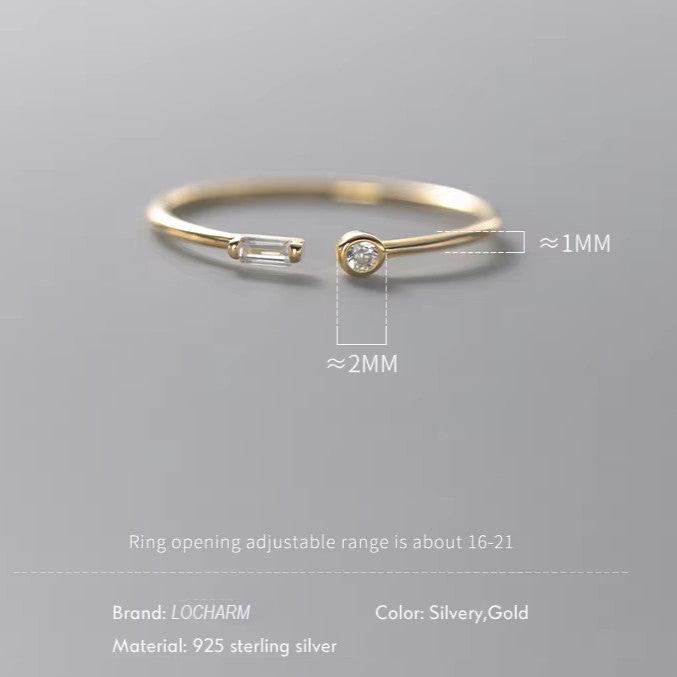 Simple Adjustable CZ Gold Ring for Women