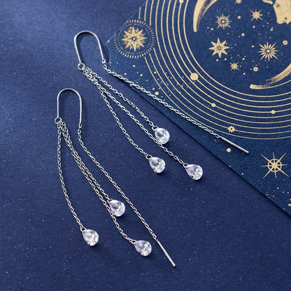 Trendy Water Drop Tassel Earrings