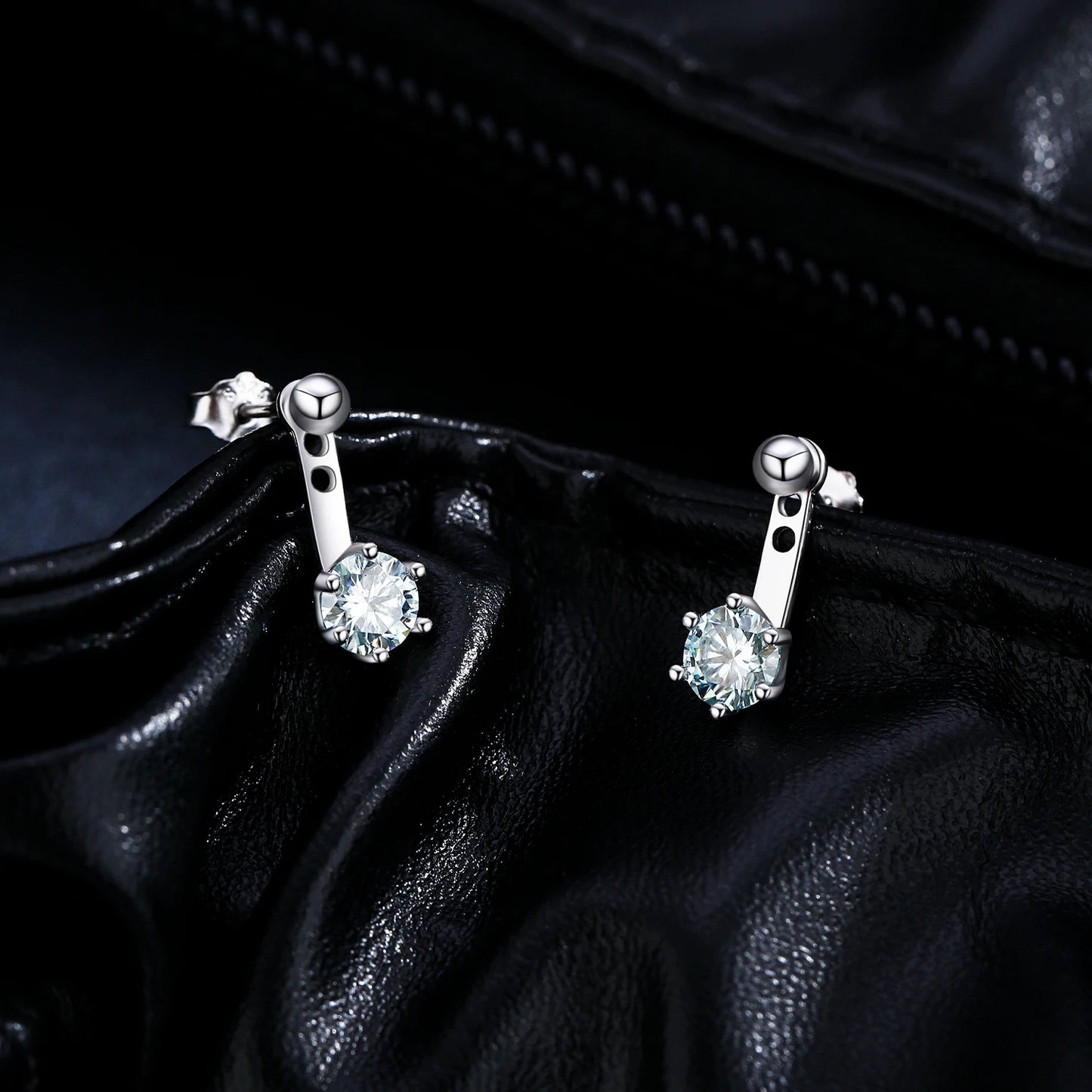 Teal Moissanite Ear Climbers