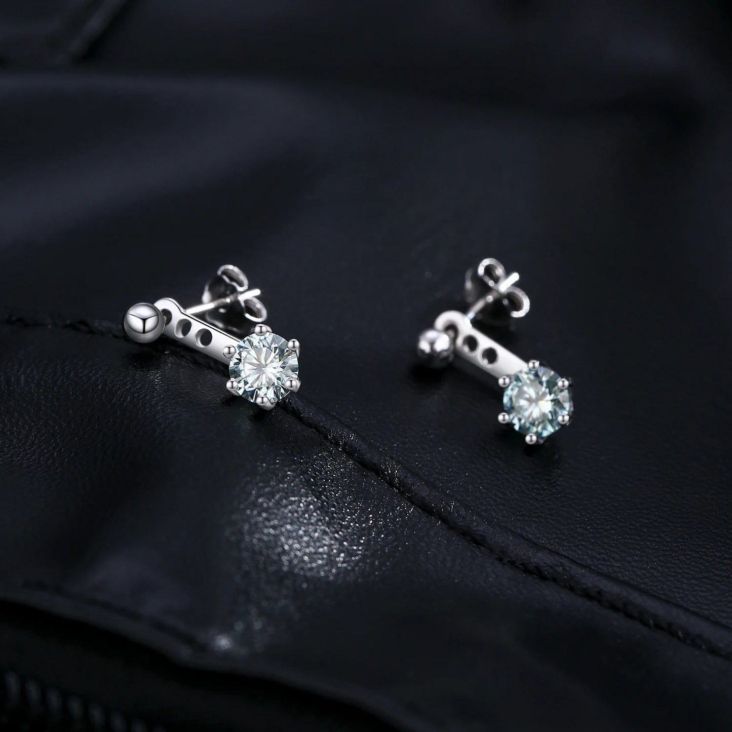 Teal Moissanite Ear Climbers