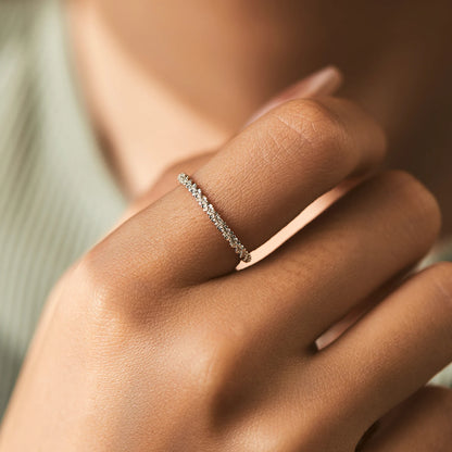 Sparkling Silver Link Chain Ring