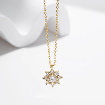 Moissanite Snowflake Charm Necklace