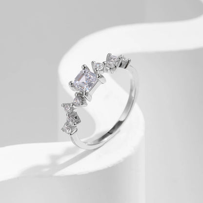 Exquisite Square CZ Engagement Ring