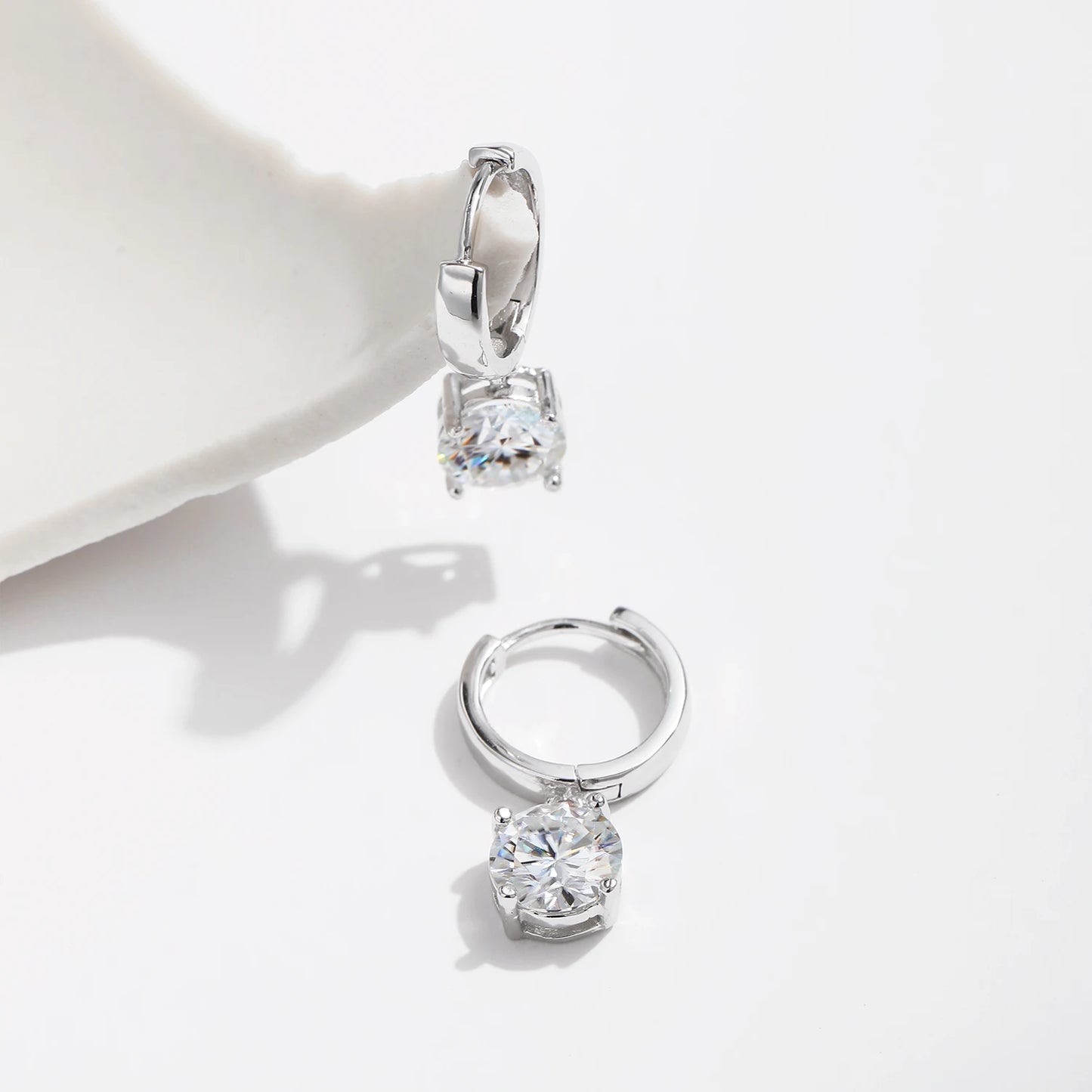 Moissanite Diamond Hoop Earrings