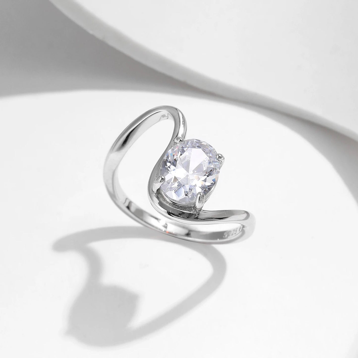 Dazzling Oval Clear CZ Ring