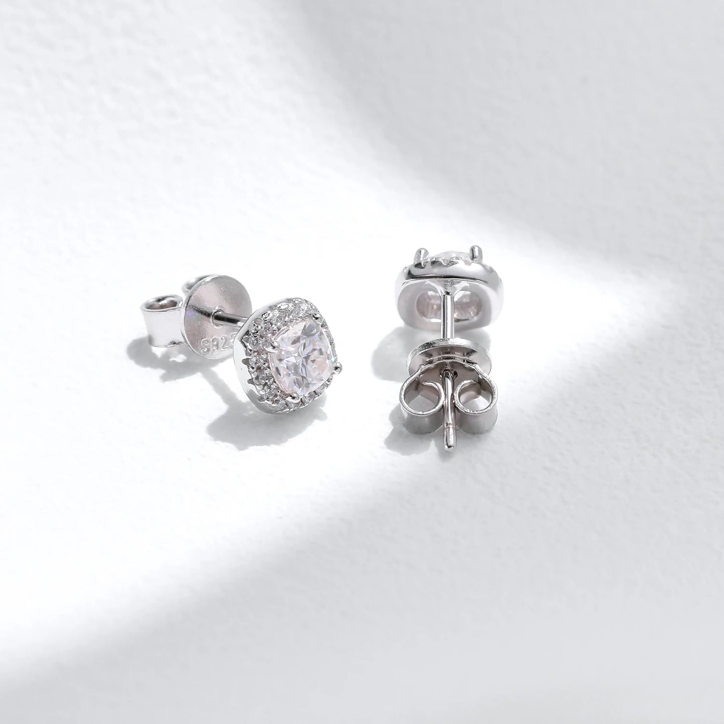 Brilliant Moissanite Square Studs