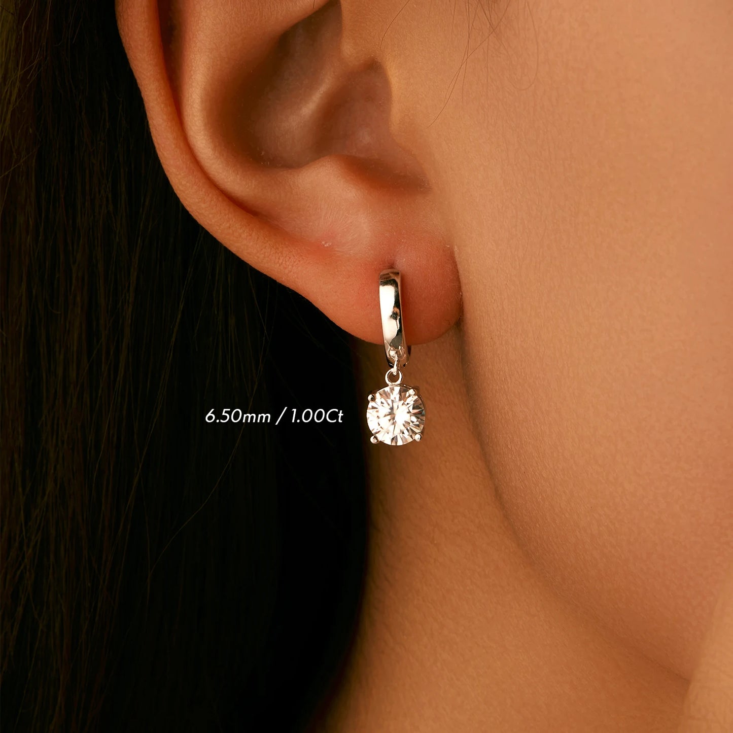 Moissanite Diamond Hoop Earrings