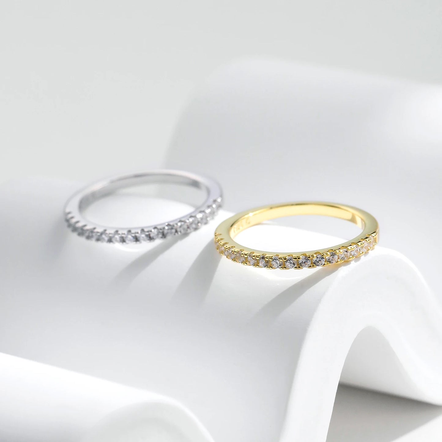 Eternity Sparkling CZ Gold Band Ring