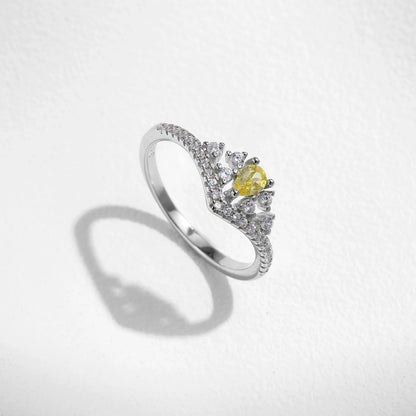 Water Drop Crown CZ Ring