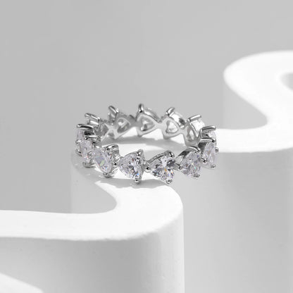 Romantic Heart CZ Eternity Band