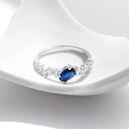 Vintage Royal Blue Zirconia Sterling Silver Ring