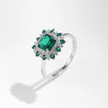 Retro Green Zirconia Square Ring