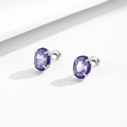 Crushed Ice Cut Lavender CZ Earrings – Sterling Silver