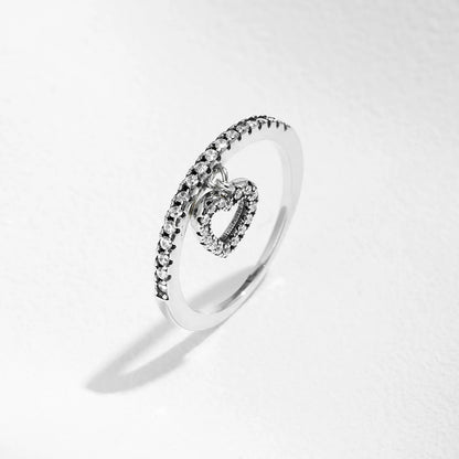 Vintage Heart Zirconia Ring