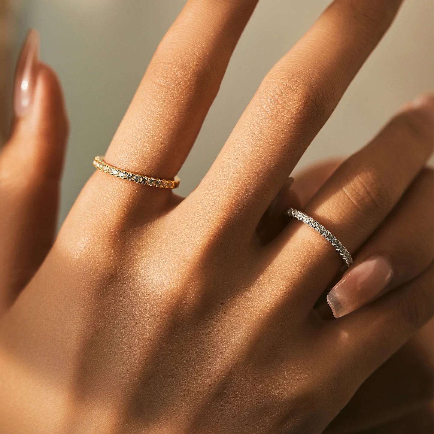 Eternity Sparkling CZ Gold Band Ring