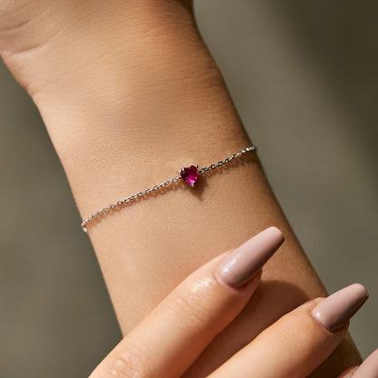 Radiant Rose Heart Bracelet