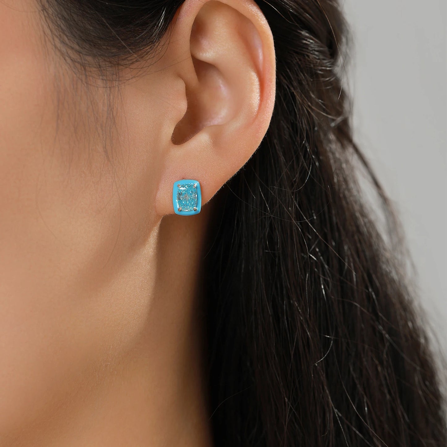 Sky Blue Crushed Ice Zircon Studs