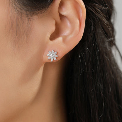 Classic Moissanite Flower Studs