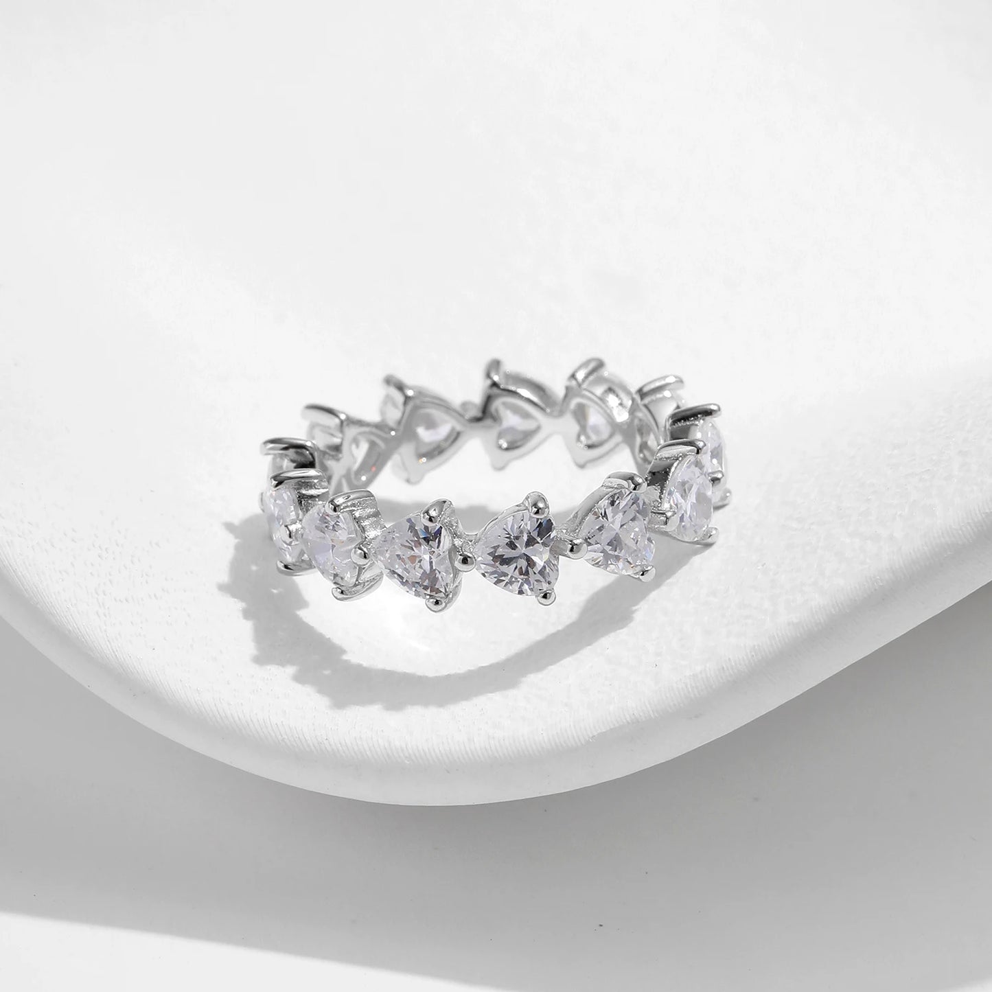 Romantic Heart CZ Eternity Band