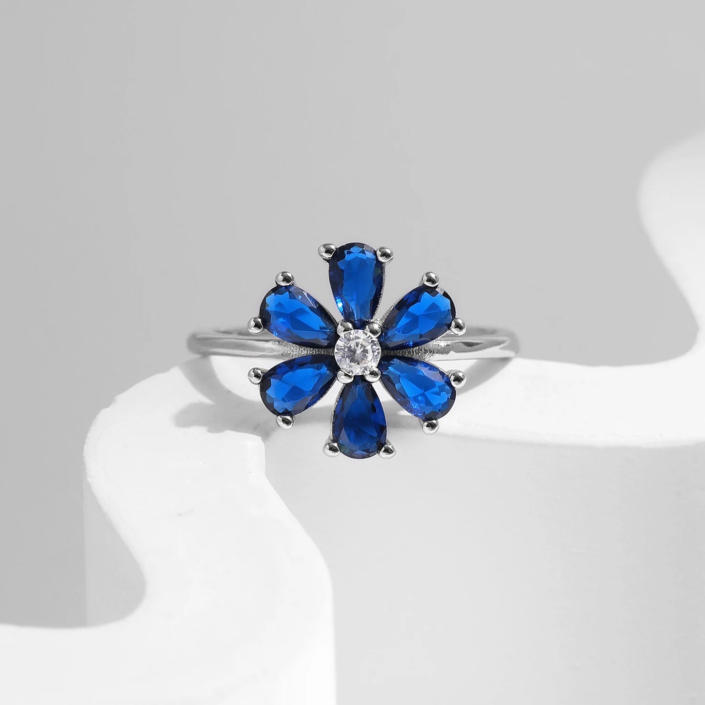 Royal Blue Flower Ring