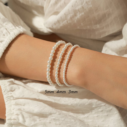 Elegant Sterling Silver Stackable Shell Pearl Bracelet – Fine Jewelry Gift