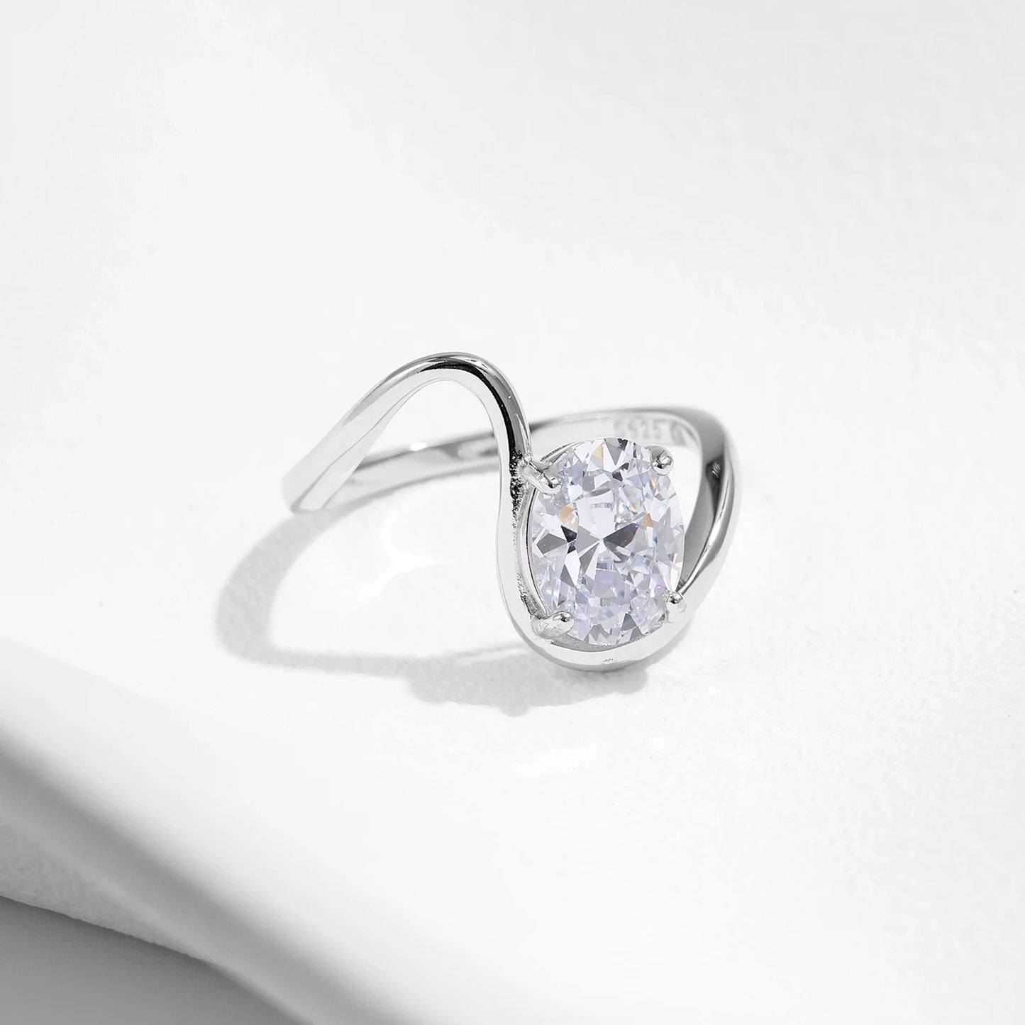 Dazzling Oval Clear CZ Ring