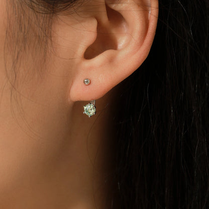 Teal Moissanite Ear Climbers