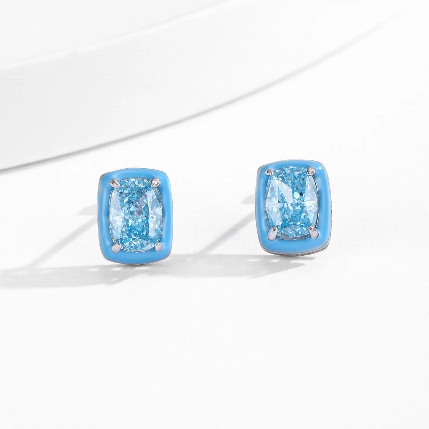 Sky Blue Crushed Ice Zircon Studs