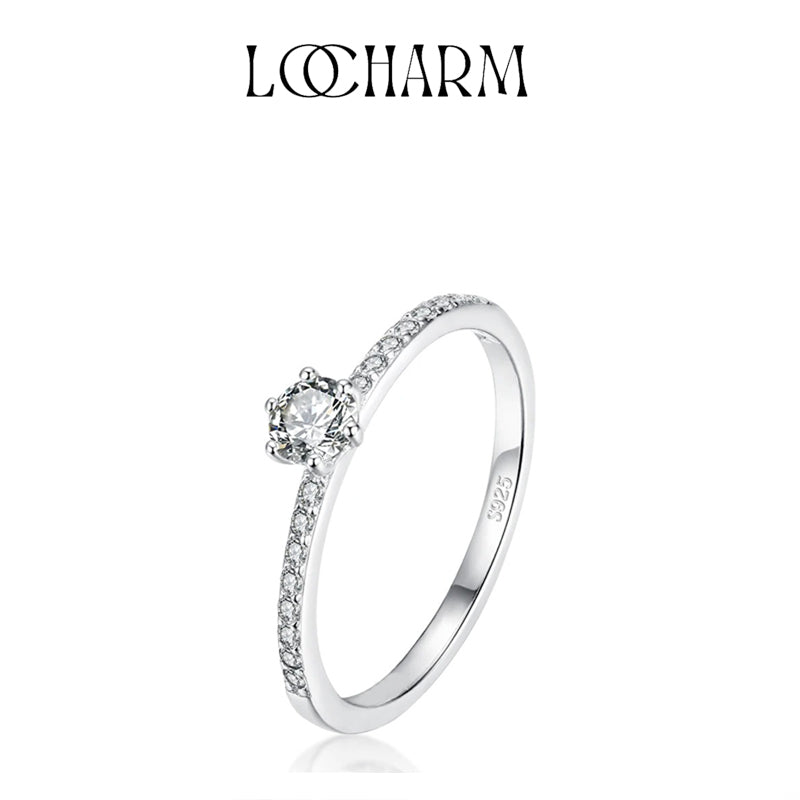 Sterling Silver Clear CZ Round Ring