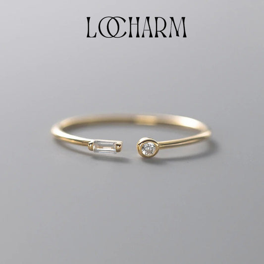 Simple Adjustable CZ Gold Ring for Women