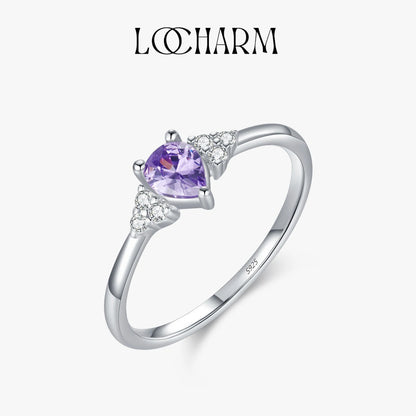 Water Drop Purple CZ Cocktail Ring