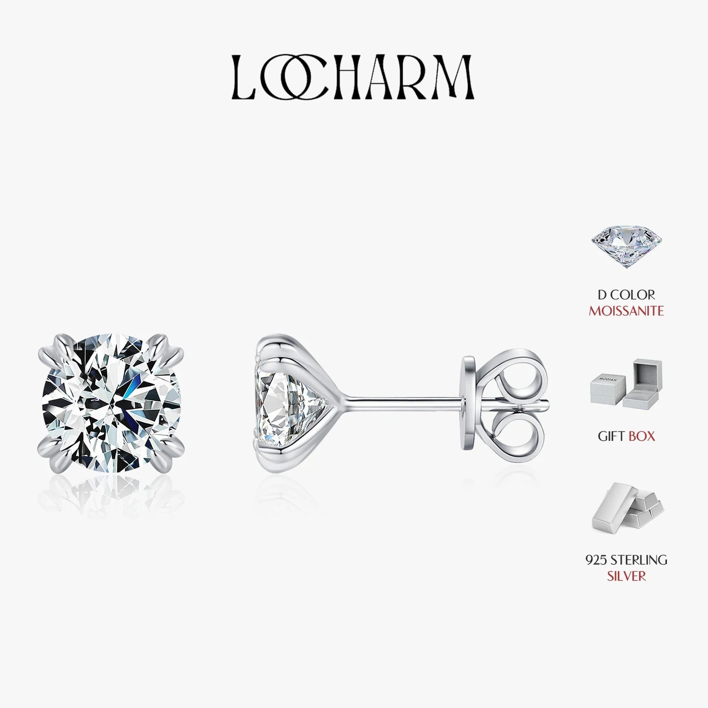 Brilliant D Color Moissanite Stud Earrings