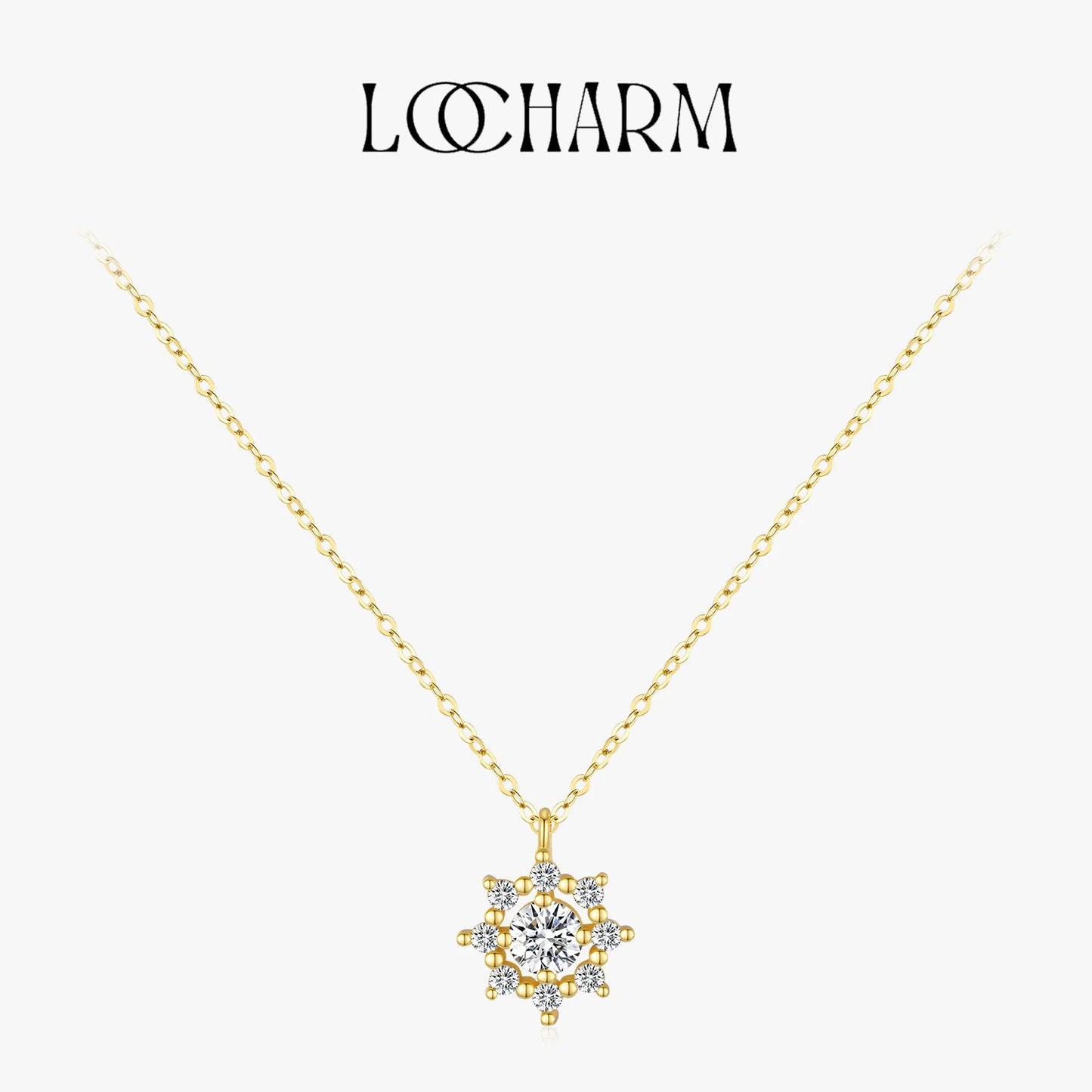 Moissanite Snowflake Charm Necklace