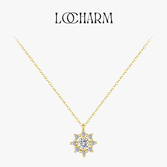 Moissanite Snowflake Charm Necklace