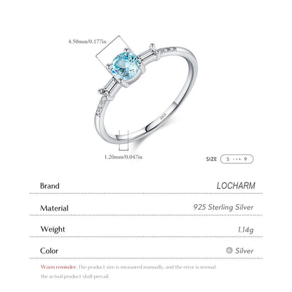 Light Blue CZ Classic Ring