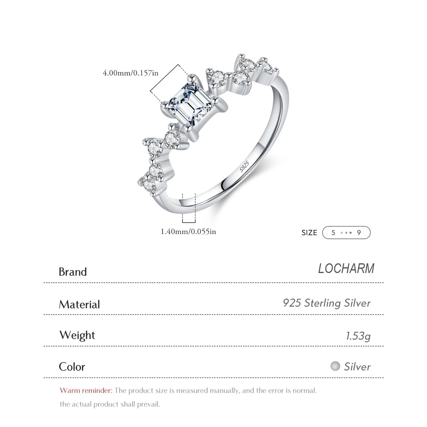 Exquisite Square CZ Engagement Ring