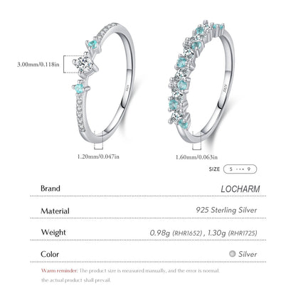 Paraiba Color CZ Eternity Band Sterling Silver Ring