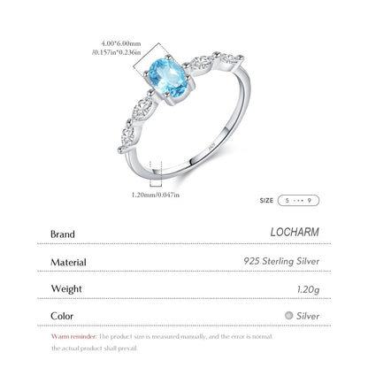 Sea Blue Oval CZ Party Ring