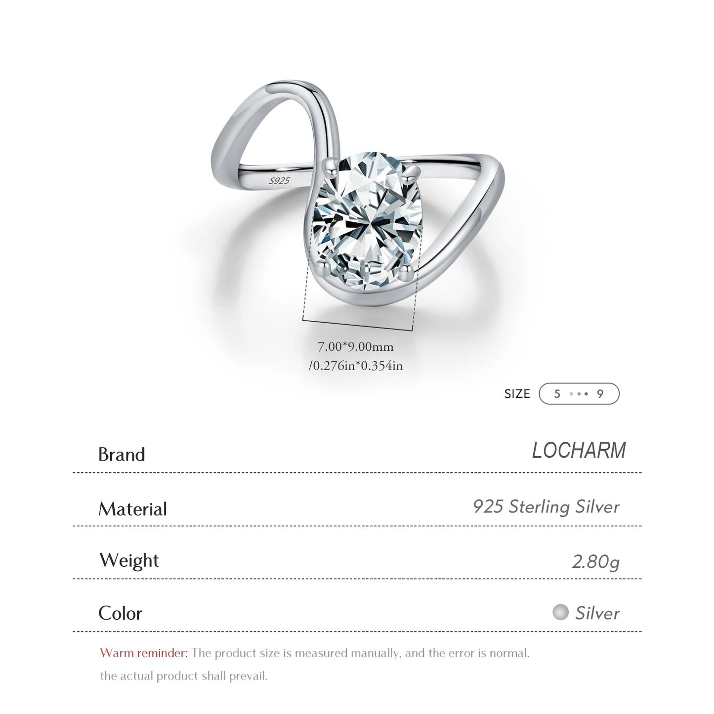 Dazzling Oval Clear CZ Ring