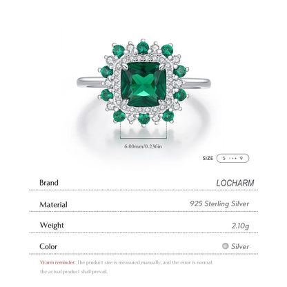 Retro Green Zirconia Square Ring