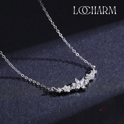 Daisy Flower CZ Pendant Necklace