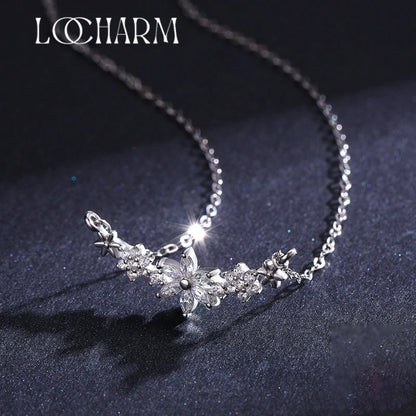 Daisy Flower CZ Pendant Necklace